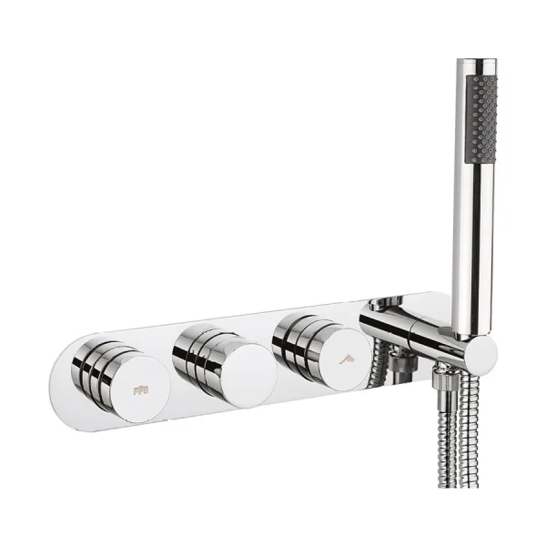 Crosswater Dial Central Thermostatic Shower Valve With 2 Way Diverter & Handset Chrome