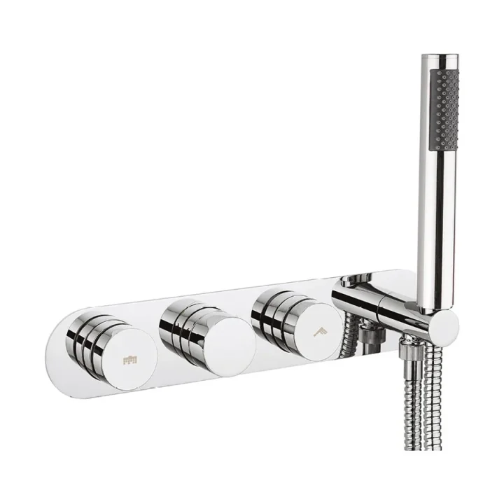 Crosswater Dial Central Thermostatic Shower Valve With 2 Way Diverter & Handset Chrome product image - Image 1