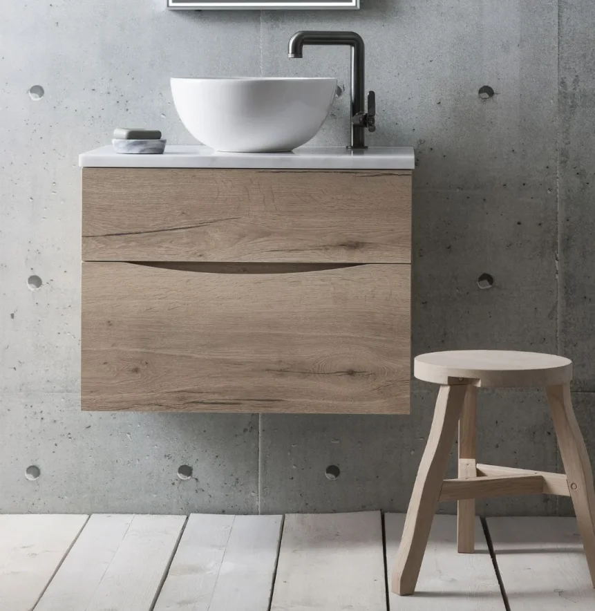 Crosswater Glide Ii 2 Drawer Basin Unit 500 Windsor Oak detail view - Image 3