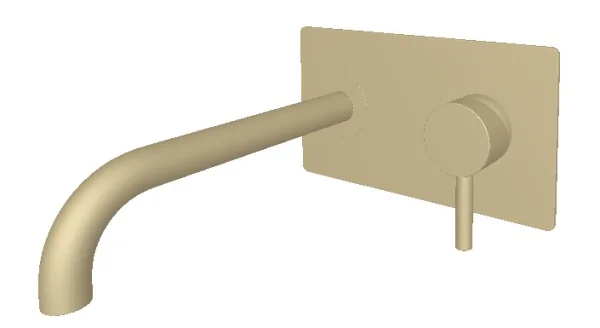 Ava Trend 2 Hole Wall Mounted Bath Mixer W/ Backplate - Brushed Brass