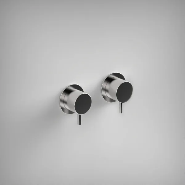 Ava Trend Hot & Cold Stop Valves W/ Flanges - Polished Stainless Steel