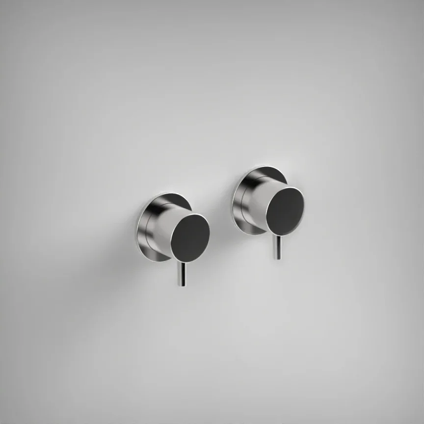 Ava Trend Hot & Cold Stop Valves W/ Flanges - Polished Stainless Steel product image - Image 1