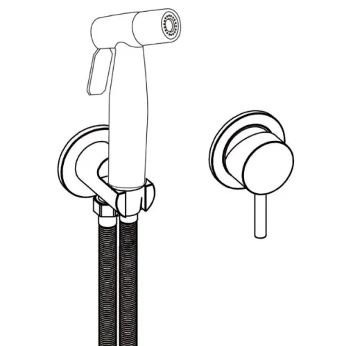 Ava Trend Douche Kit W/ Flanges - Brushed Brass detail view - Image 2