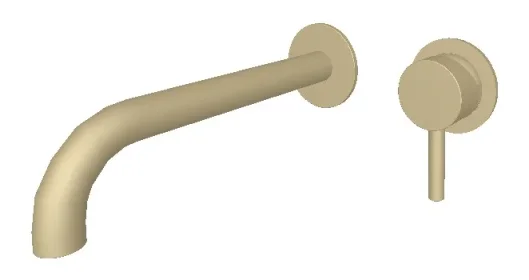 Ava Trend 2 Hole Wall Mounted Bath Mixer - Brushed Brass detail view - Image 2