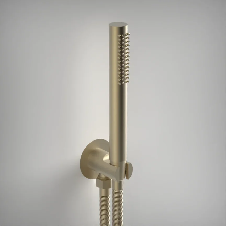 Ava Hand Shower Integrated Round Wall Outlet, Hose & Hand Shower - Brushed Brass product image - Image 1