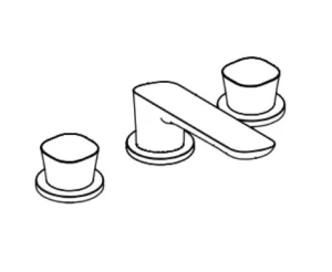 Ava Purity 3 Hole Deck Mounted Bath Mixer - Brushed Stainless Steel