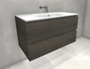 Faeber Mode 90 Basin Unit 2 Drawer Unit Steelwood