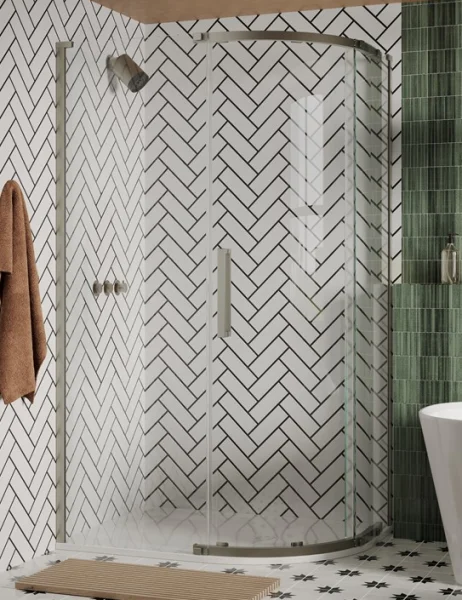 Crosswater Asura 8mm Quadrant Door 1200 X 800 Brushed Stainless