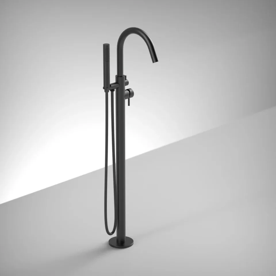 Ava Trend Floor Mounted Bath Shower Mixer - Brushed Black product image - Image 1