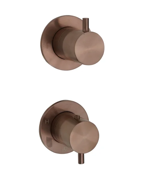 Just Taps Vos Modular 2 Handle 2 Outlet Thermostatic Shower Valve Brushed Bronze