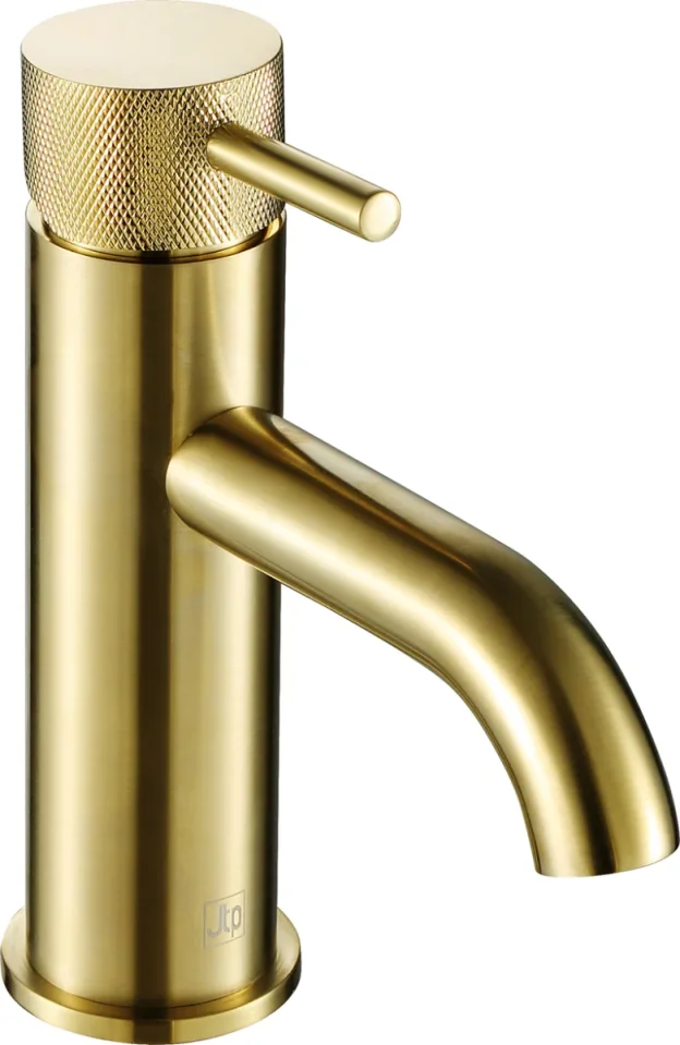 Just Taps Vos Single Lever Basin Mixer Designer Handle Brushed Brass product image - Image 1
