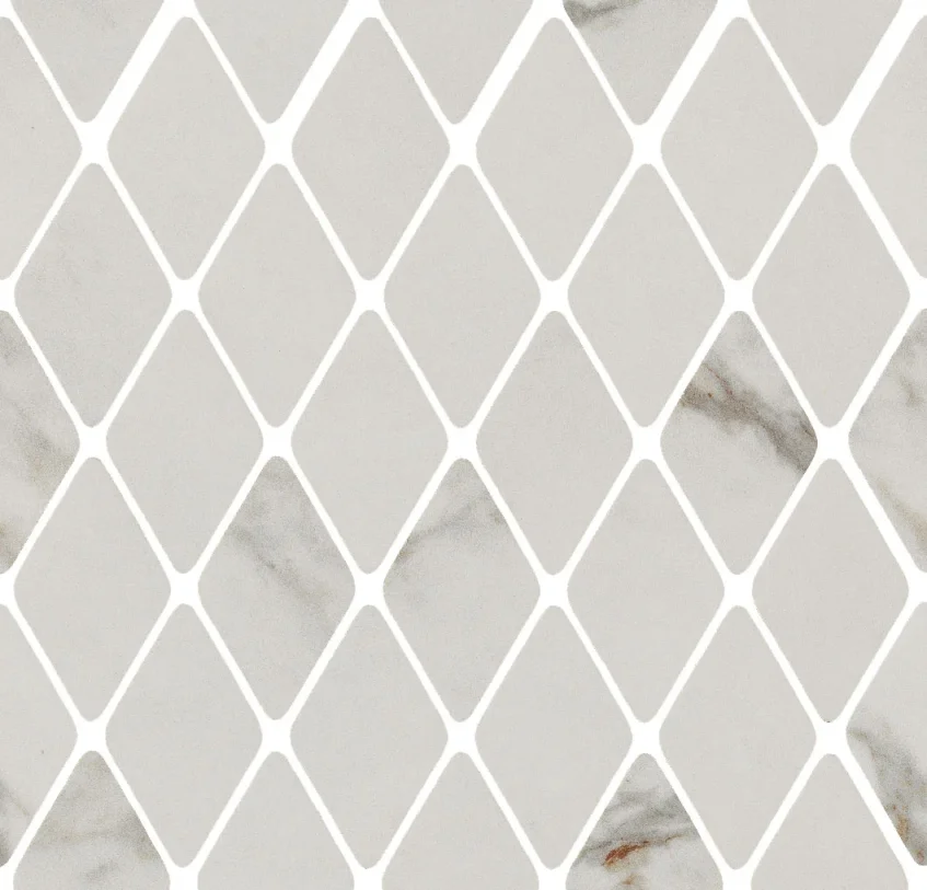 European Tiles Charmo Calacatta Pink Diamond Mosaic 31 X 33.5cm Polished Wall Tile (sold Per Piece) detail view - Image 2