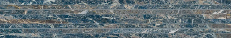 European Tiles Charmo Blue Sunstone Narrow Strip 120 X 20cm Polished Wall Tile (sold Per Piece) detail view - Image 2