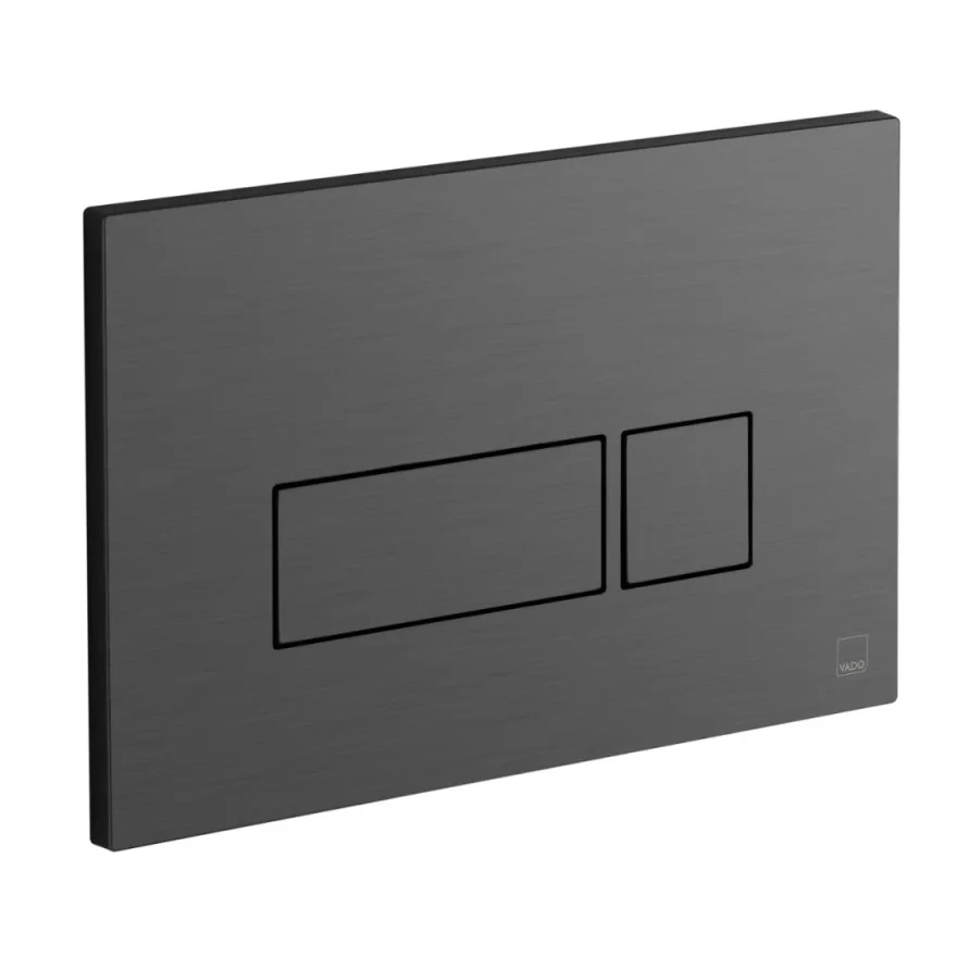 Vado Individual Square Button Flush Plate Brushed Black product image - Image 1