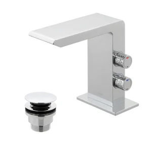 Vado Omika Mono Basin Mixer With Universal Waste Chrome
