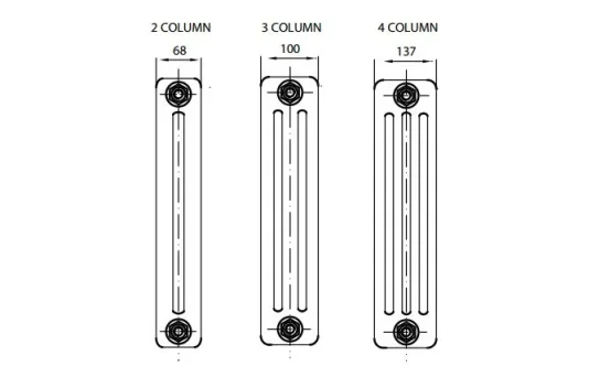 Reina Colona 600 X 785 17 Section 3 Column Radiator detail view - Image 3