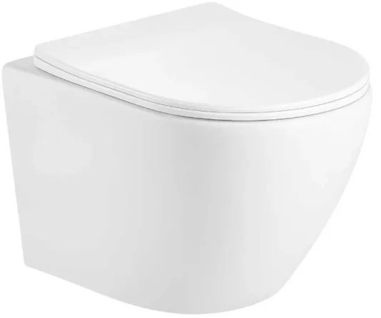 Cubico Oracle Short Projection Wall Hung Pan & Seat White product image - Image 1
