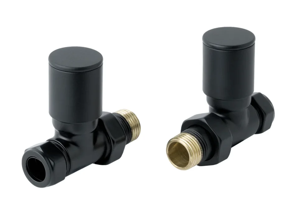 Just Taps Straight Radiator Valve Matt Black product image - Image 1