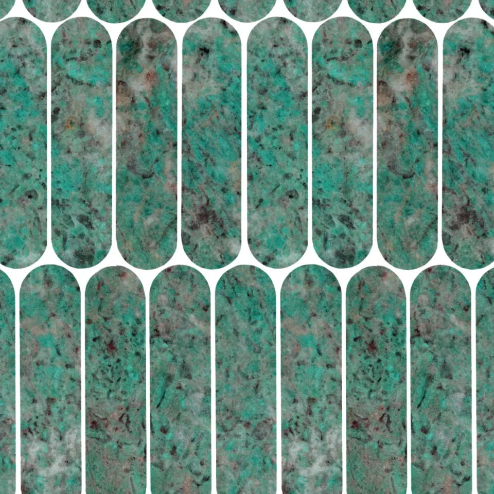 European Tiles Charmo Amazonite Oval Mosaic 19.5 X 37cm Polished Wall Tile (sold Per Piece) detail view - Image 2