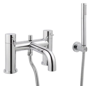 Just Taps Florence Deck Mounted Bath And Shower Mixer With Kit Chrome