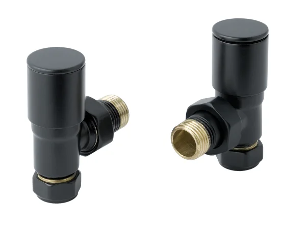 Just Taps Angled Radiator Valve Matt Black