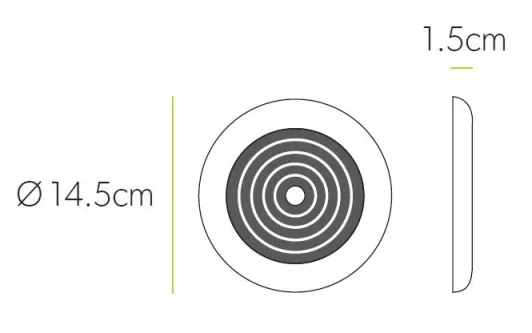 Hib Cyclone Wet Room Inline Fan, White - Non Illuminated 14.5 X D1.5cm technical drawing - Image 2