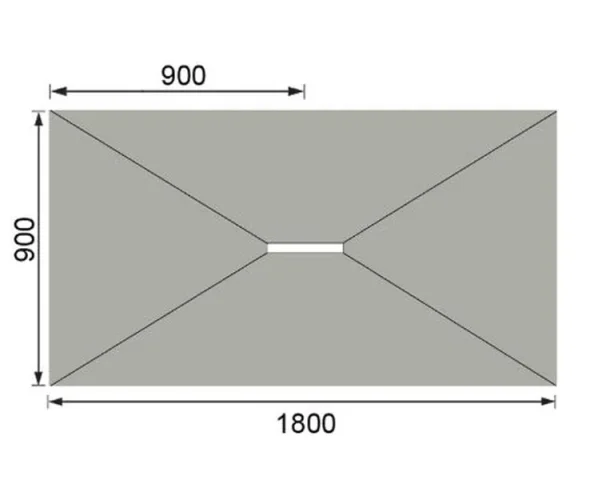 Abacus Elements Level Access Kit Linear 300 Drain 18x9 Centre technical drawing - Image 2