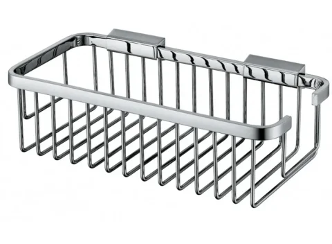 Vado Basket Large Rectangular Wall Mounted Chrome detail view - Image 2