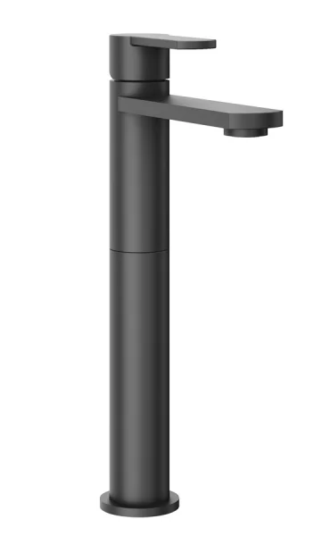 Crosswater Wisp Tall Monobloc Basin Mixer Tap without Waste Matt Black