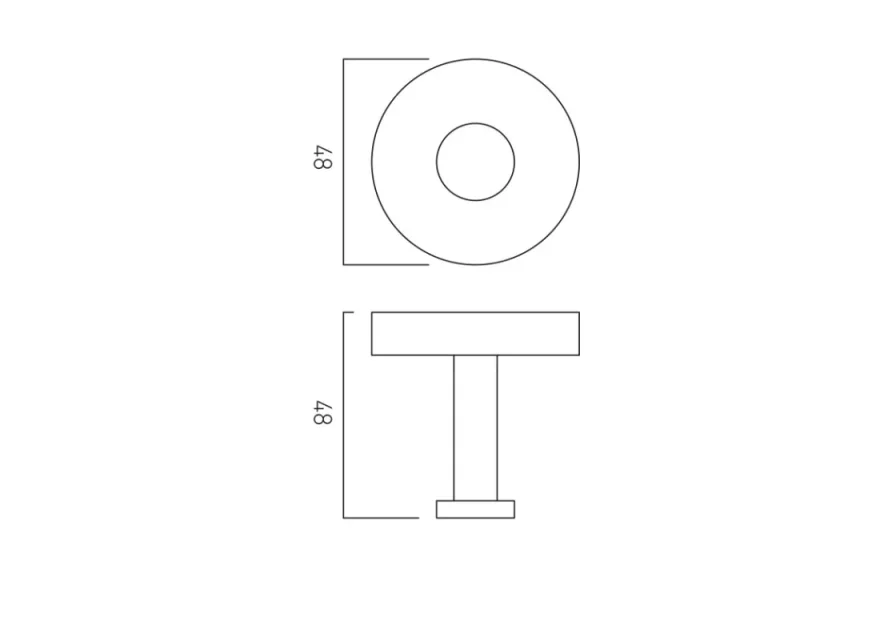 Vado Individual Spa Robe Hook Brushed Gold technical drawing - Image 2