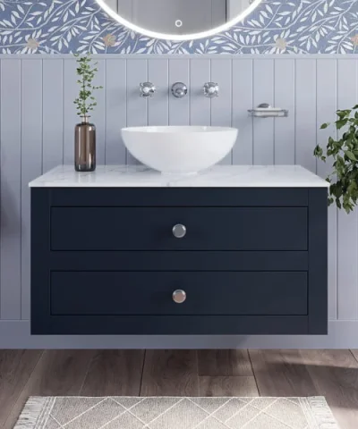 Crosswater Canvass Basin Unit 700 Deep Indigo Blue detail view - Image 2