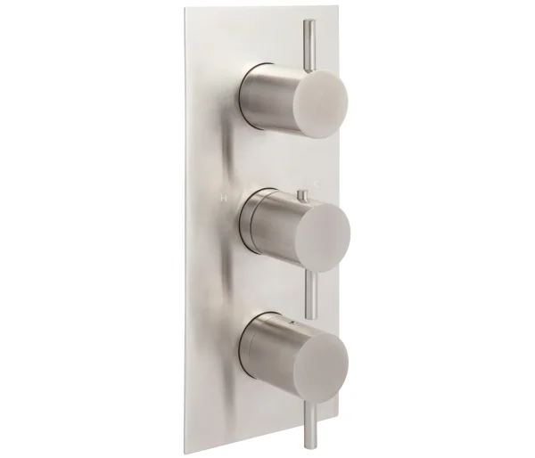 Just Taps Inox Thermostatic Concealed 3 Outlet Shower Valve Vertical