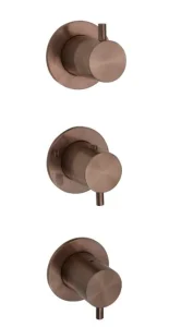 VOS Modular Thermostatic Concealed 2 Outlet Shower Valve, Vertical Brushed Bronze