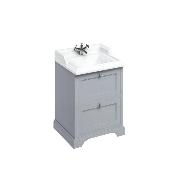 Burlington 600 Freestanding Basin unit with drawers RAL 7031 Blue grey Matt