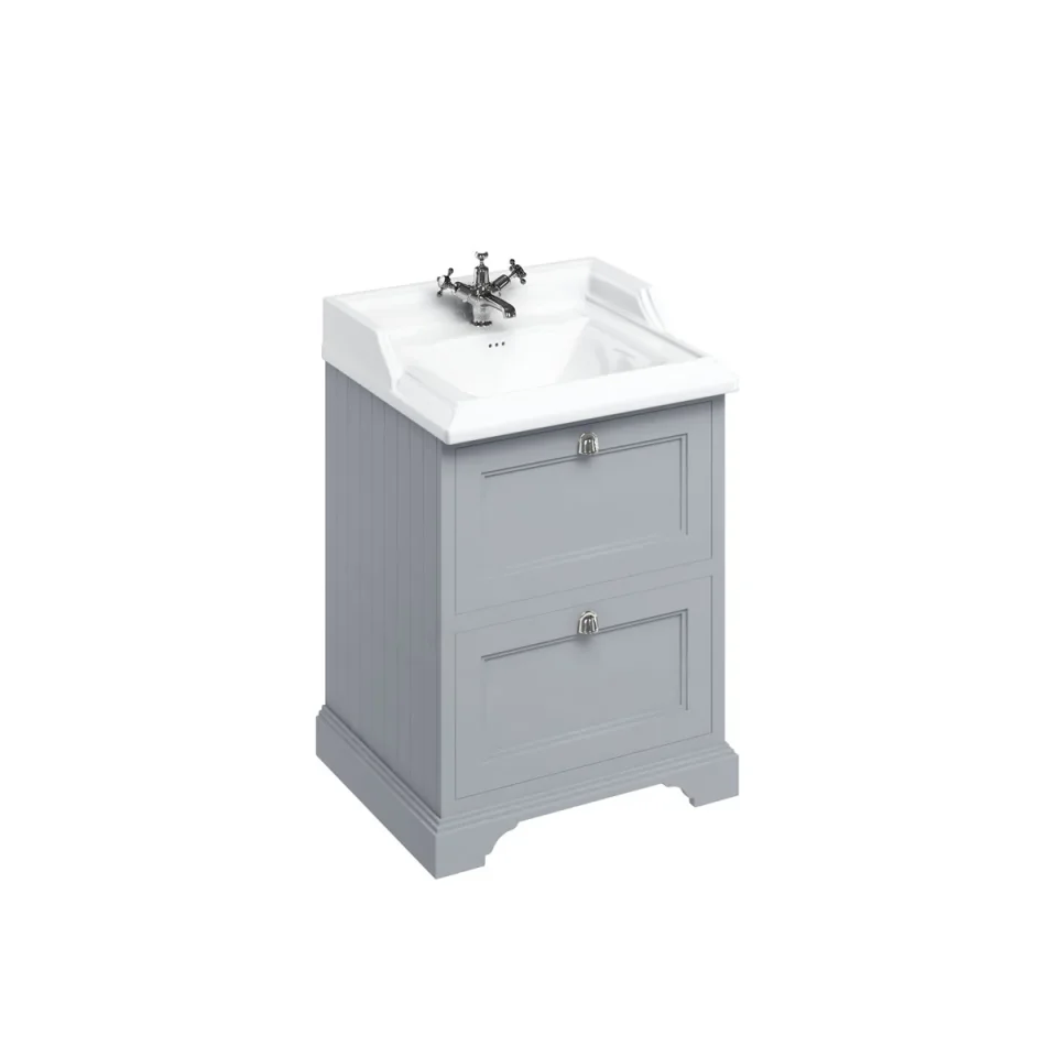 Burlington 600 Freestanding Basin unit with drawers RAL 7031 Blue grey Matt product image - Image 1