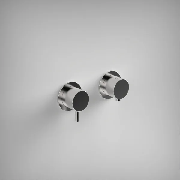 Ava Trend 2 Way 2 Handle Thermostatic Valve W/flanges - Polished Stainless Steel