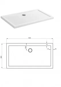 Crosswater Rectangular Shower Tray 800 X 1500 35mm