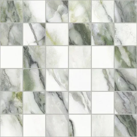 European Tiles Charmo Calacatta Green Mosaic 30 X 30cm Polished Wall Tile detail view - Image 3