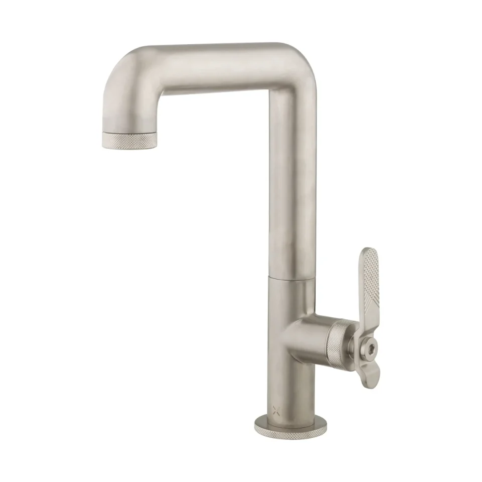 Crosswater Union Tall Monobloc Basin Mixer Tap Brushed Nickel product image - Image 1