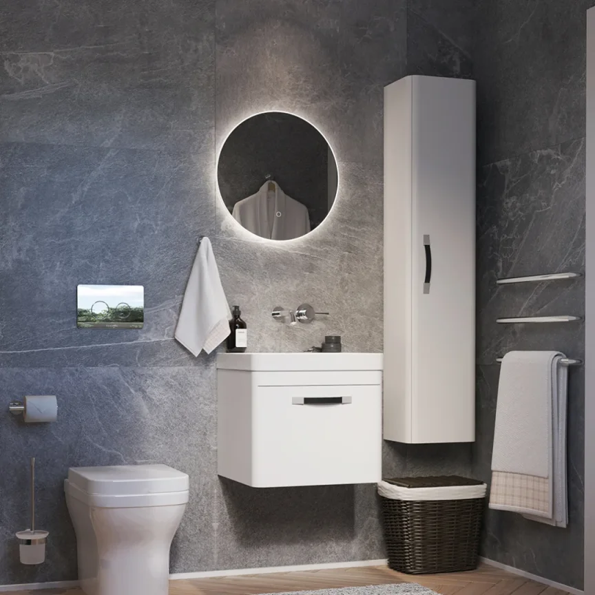 Saneux Hyde 30x140cm Side Unit - Matte White detail view - Image 4