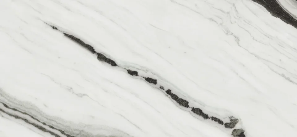 European Tiles Pietra PANDA White 6MM 120 X 260 Continuous Veiwing Rectified Polished Tile detail view - Image 2