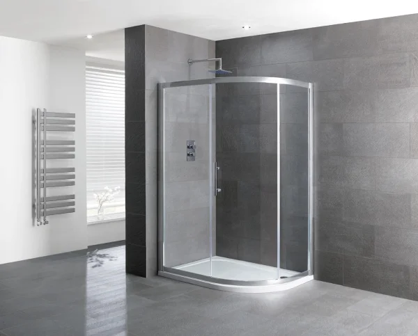 Eastbrook Volente 1200x900 Single Door Offset Quad Chrome