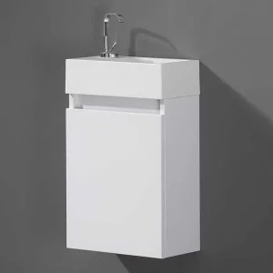Cubico Minimo 400 Wall Hung Cloakroom Vanity Unit Gloss White