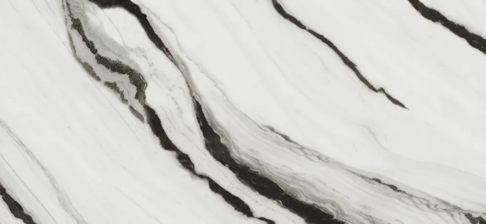 European Tiles Pietra PANDA White 6MM 120 X 260 Continuous Veiwing Rectified Polished Tile detail view - Image 4