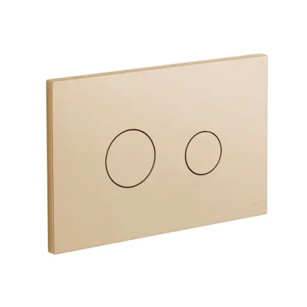 Vado Individual Round Button Flush Plate Brushed Gold