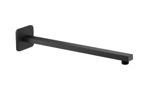 Just Taps Hix Square Shower Arm Matt Black 380mm