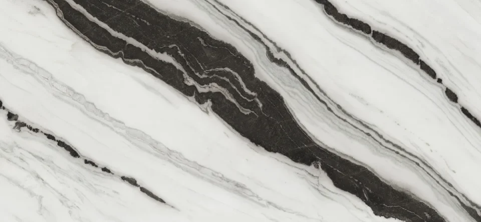 European Tiles Pietra PANDA White 6MM 120 X 260 Continuous Veiwing Rectified Polished Tile detail view - Image 7