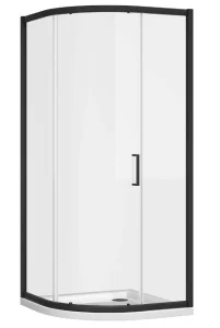 Cubico Florence Black Single Sliding Door Quadrant 1000x800mm