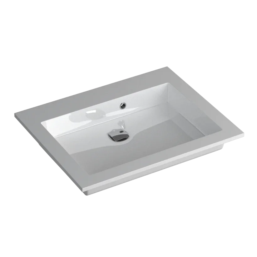 Faeber Silkstone Box 600mm Single Central Gloss Basin product image - Image 1