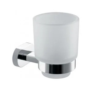 Vado Life Frosted Glass Tumbler And Holder Wall Mounted Chrome